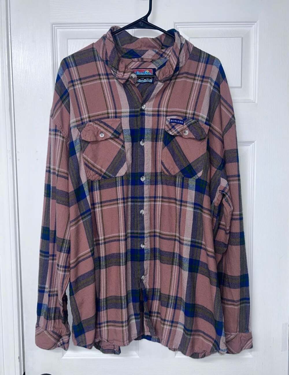 Burlebo Plaid Flannel Button Down Shirt Size 2XL